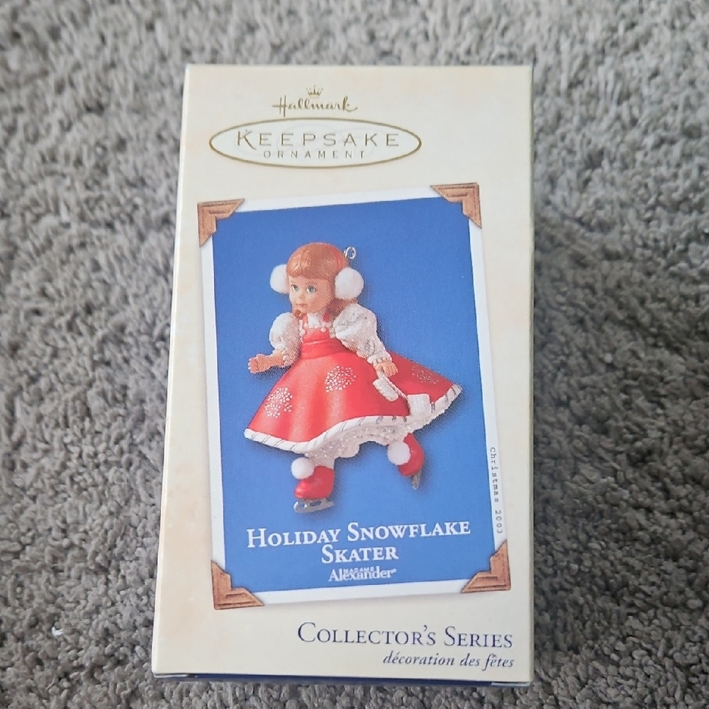 Hallmark Keepsake Red and White Skater Ornament